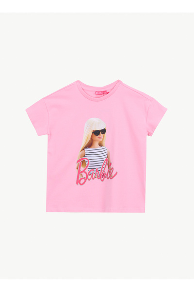 Barbie Pembe Kız Çocuk Baskılı T-Shirt BRB6SG-TST6414