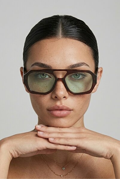 REN EYEWEAR River Women's Sunglasses Brown Frame Green Glass Uv400 Protected ...
