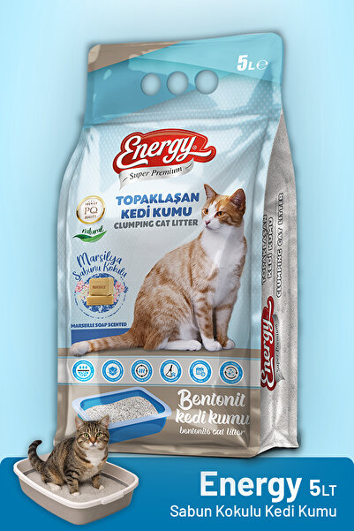 Energy Topaklaşan Kedi Kumu Marsilya Sabunu Kokulu 5 Lt