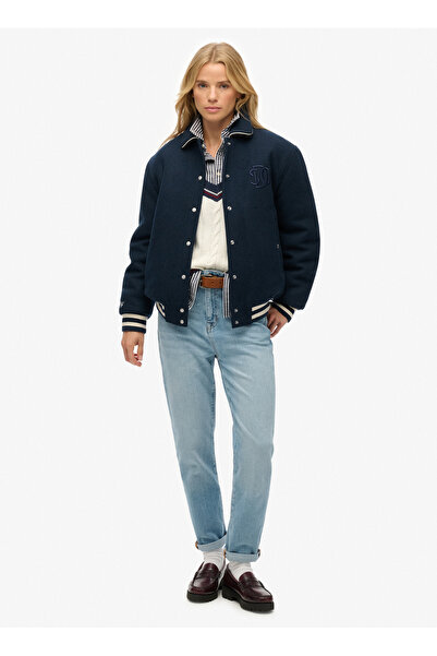 SUPERDRY Lacivert Kadın Standart Fit Ceket W5011927A