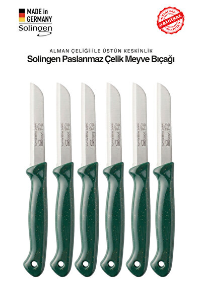 Solingen Profesyonel Yeşil Meyve Bıçağı Ultra Keskin Paslanmaz Çelik Mutfak B...