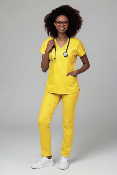 OEM Uniformă medicală pentru femei, bluză și pantaloni, slim fit, FLEXI AMBRA...