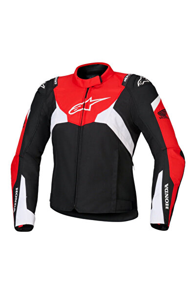 Alpinestars Honda Stella T-Jaws Korumalı Kadın Motosiklet Montu Siyah Kırmızı...