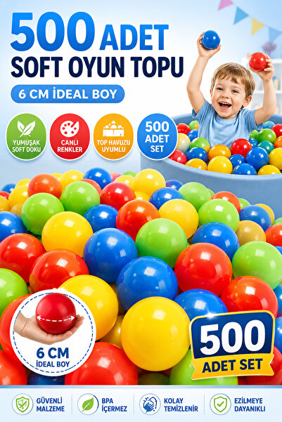 YILDIRIM OYUNCAK Kaliteli Yumuşak Soft Doku 500 Adet Havuz Topu -  Filede Oyu...