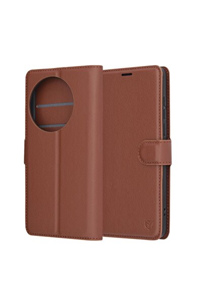 Techsuit Husă OnePlus 13 - Folio din piele - Maro