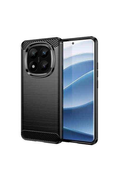 Techsuit Калъф за Xiaomi Redmi Note 14 Pro+ - Карбонов силикон - Черен