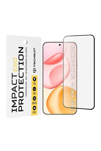 Techsuit Protector de ecran Honor 400 - Sticlă ESD - Negru