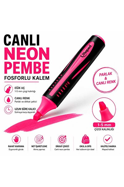 Maped pembe fosforlu kalem Marka B.Boy