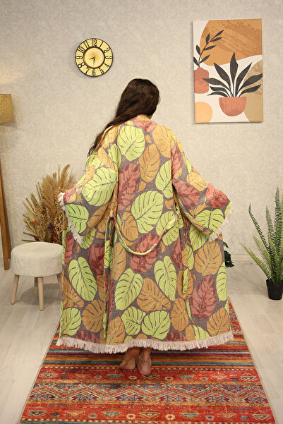 Befera Design Kimono din muselină 100% bumbac, cu model camel, halat de baie ...