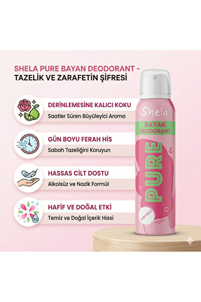 SHELA Bayan Deodorant Parfümlü Pure