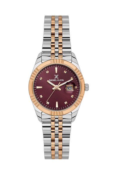 Daniel Klein Kadranı Bordo Kordonu Rose Gümüş Renk 30 Mm Hediye Paketli Kadın...