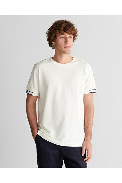 Gant Erkek Beyaz Baskılı Kısa Kollu T-Shirt