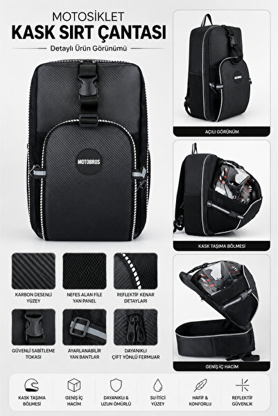 Motobros Motosiklet Sırt Çantası Motorcu Çantası (Su Geçirmez)