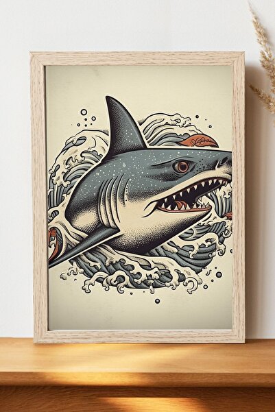 Luna Marissa Αφίσα Shark - Αφίσα ψηφιακής τέχνης από χοντρό χαρτί χωρίς πλαίσιο