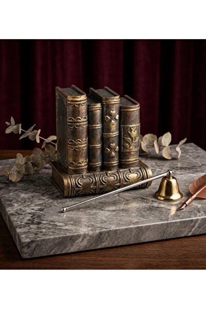 SalepHome Vintage Eskitme Bronz Kitap Biblo | Dark Academia Masa ve Kitaplık ...