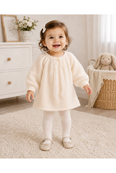 Generic Brand White Hand Knitted 9-12 Month Baby Dress