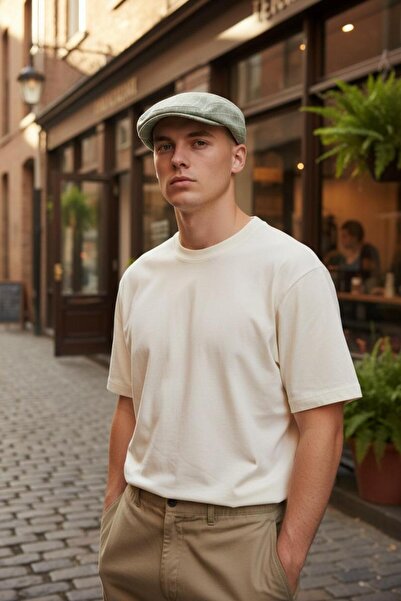 Peaky Blinders Yazlık Pamuk Keten Çizgili İtalyan Kesim Spor Model Kasket Şapka
