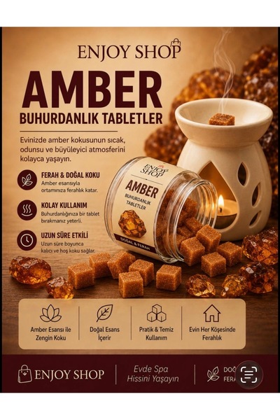 ENJOY SHOP 20 ADET AMBER ( KEHRİBAR ) KOKULU WAX BUHURDANLIK TEBLETLERİ DOĞAL...