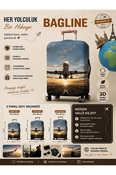 Bagline Lycra Stretch Fabric Travel Printed Ανθεκτική θήκη βαλίτσας και βαλίτσας