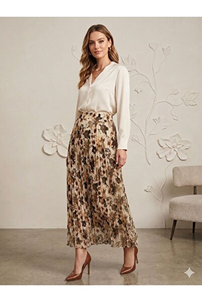 5432 CHIFFON WRINKLE SKIRT FLORAL