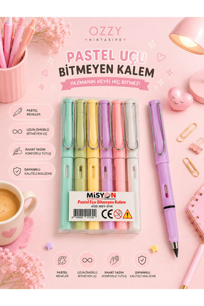 Ozzy Endless Pencil Pastel Set of 6