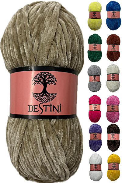 destini İnce Kadife İp 100 gr 200 Metre Amigurumi El Örgü İpi Ceket Yelek Bat...