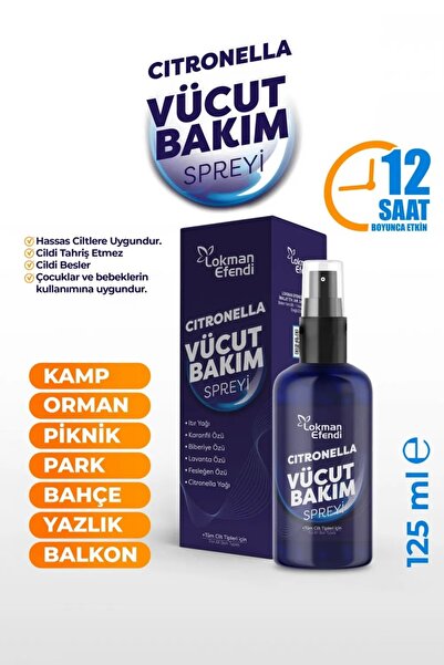 Lokman Efendi Sivrisinek Ve Kene Kovucu Cıtronella Vücut Bakım Spreyi 125 ml