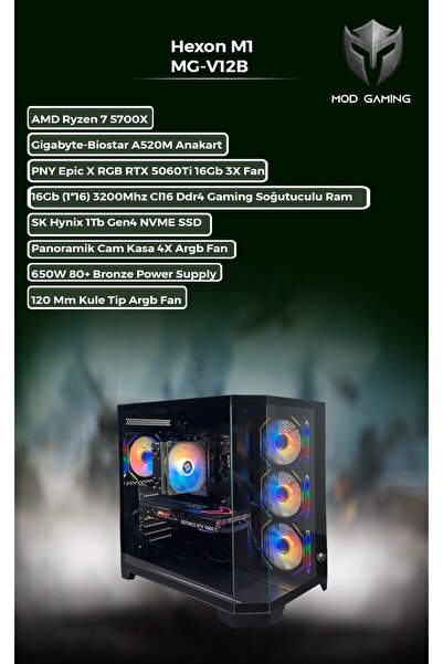 MOD GAMING Vortex Amd Ryzen 7 5700X | RTX5060 Ti 16GB | 16GB Ram | 1 Tb SSD |...