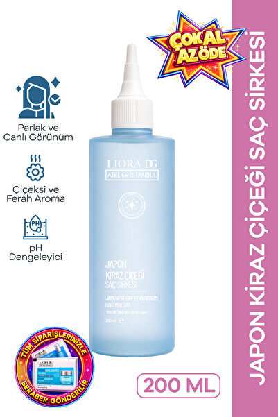 liora dg atelier istanbul Japon Kiraz Çiçeği Saç Sirkesi 200 ML Parlaklık Ver...