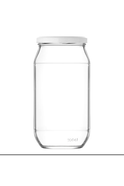 LAV Mercan Cam Kavanoz Tekli Büyük Boy 1000 ml Metal Kapaklı (Erzak Saklama/T...