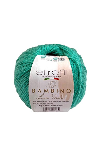 Etrofil Bambino Lux Zümrüt Yeşili Yumuşak Örgü İpi %60 Merino Yünü %40 Akrili...