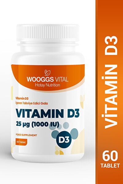 Hotay Nutrition Wooggs Vital D3 Vitamin 1000 IU (25 µg) Takviye Edici Gıda - ...