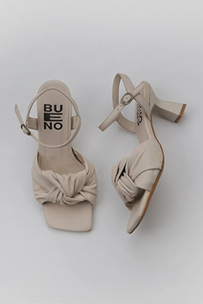 Bueno Shoes 01wy6801 Model Sandale cu toc pentru femei din piele bej