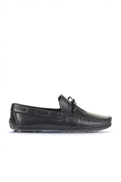 Bueno Shoes حذاء كاجوال رجالي من الجلد باللون الأسود 21ma214