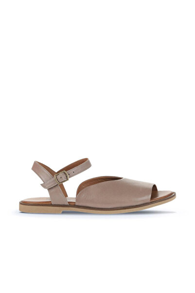 Bueno Shoes Sandale plate de damă din piele gri 01wa5707