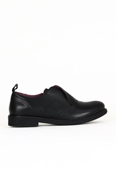 Bueno Shoes حذاء نسائي مسطح من الجلد الأسود 01wd1501