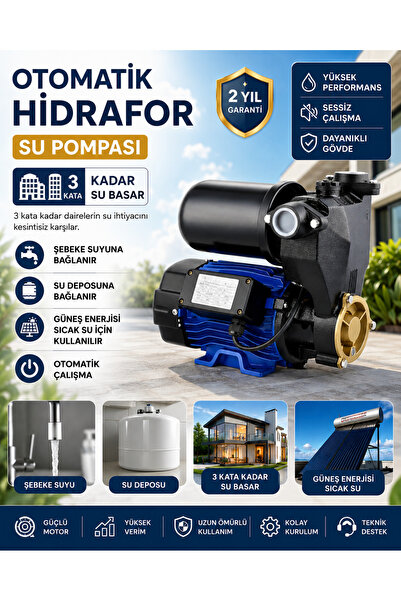 SCHUTZENGER 1.5 Hp Güneşi Enerjisi Sıcak Su Ve Soğuk Su Basınç Arttırıcı Otom...