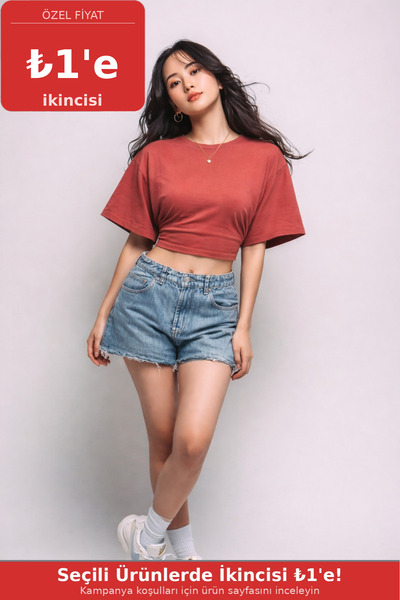 COMBİNE MİCHAİL Kadın Yazlık Kısa Kollu Pudra Crop Bluz