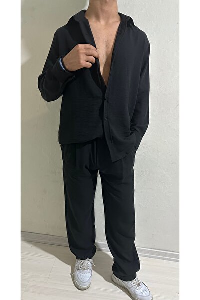 Store Siyah Bugy kalıp keten takım
