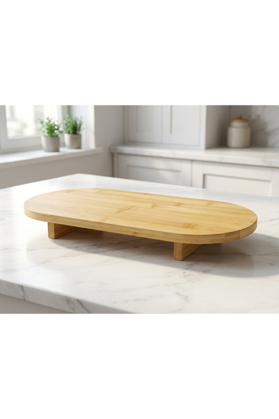 Plastora Bambu Ayaklı Oval Kesme Tahtası