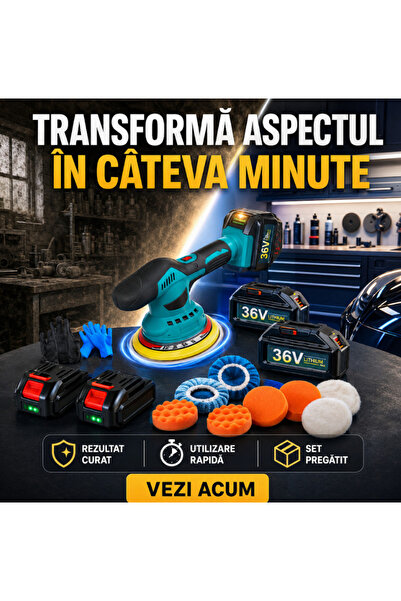 OEM Aparat Polish Auto cu 2 acumulatori 36V, fara fir, portabil (RO-V11)
