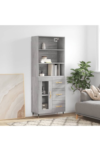 Concept Dulap înalt, gri sonoma, 69,5x34x180 cm, lemn compozit
