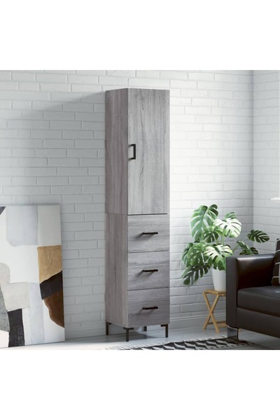 Concept Dulap înalt, gri sonoma, 34,5x34x180 cm, lemn prelucrat