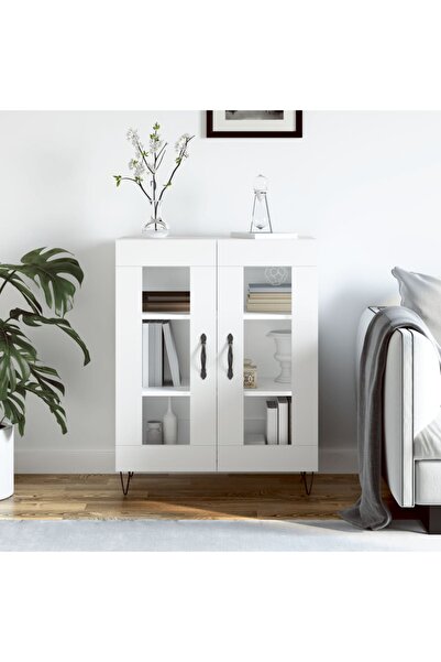 Concept Servantă, alb, 69,5x34x90 cm, lemn compozit