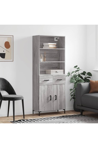Concept Dulap înalt, gri sonoma, 69,5x34x180 cm, lemn compozit