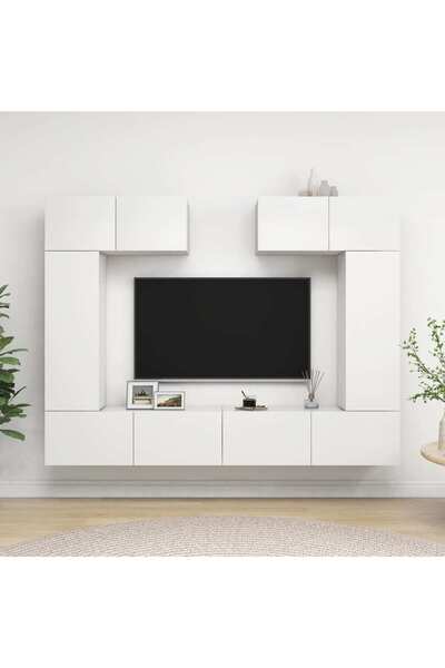 Concept Set dulapuri TV, 6 piese, alb, PAL