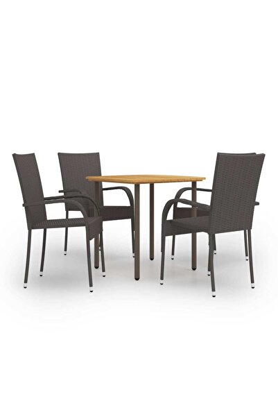 Concept Set mobilier de grădină, 5 piese, maro, poliratan