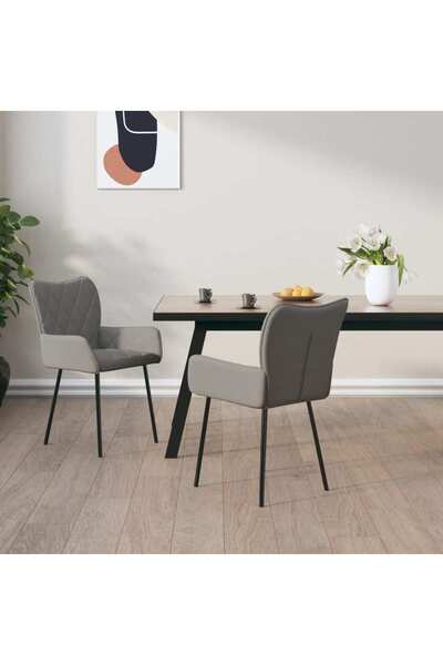 Concept Scaune de bucătărie, 2 buc., gri deschis, material textil
