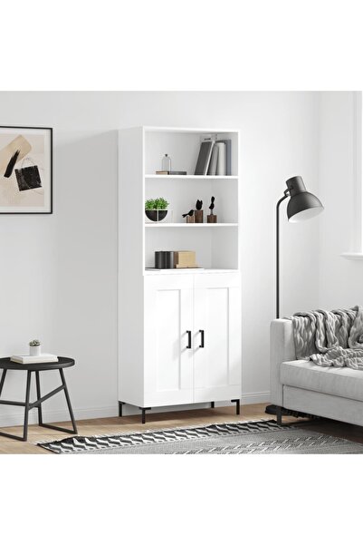 Concept Dulap înalt, alb, 69,5x34x180 cm, lemn compozit