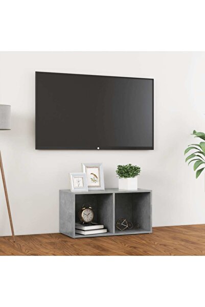 Concept Comodă TV, gri beton, 72x35x36,5 cm, PAL